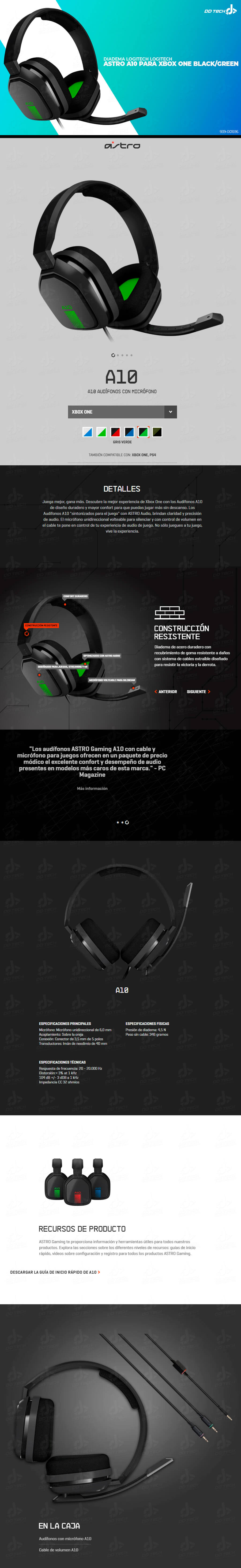 Auriculares Logitech Astro A10 Xbox One