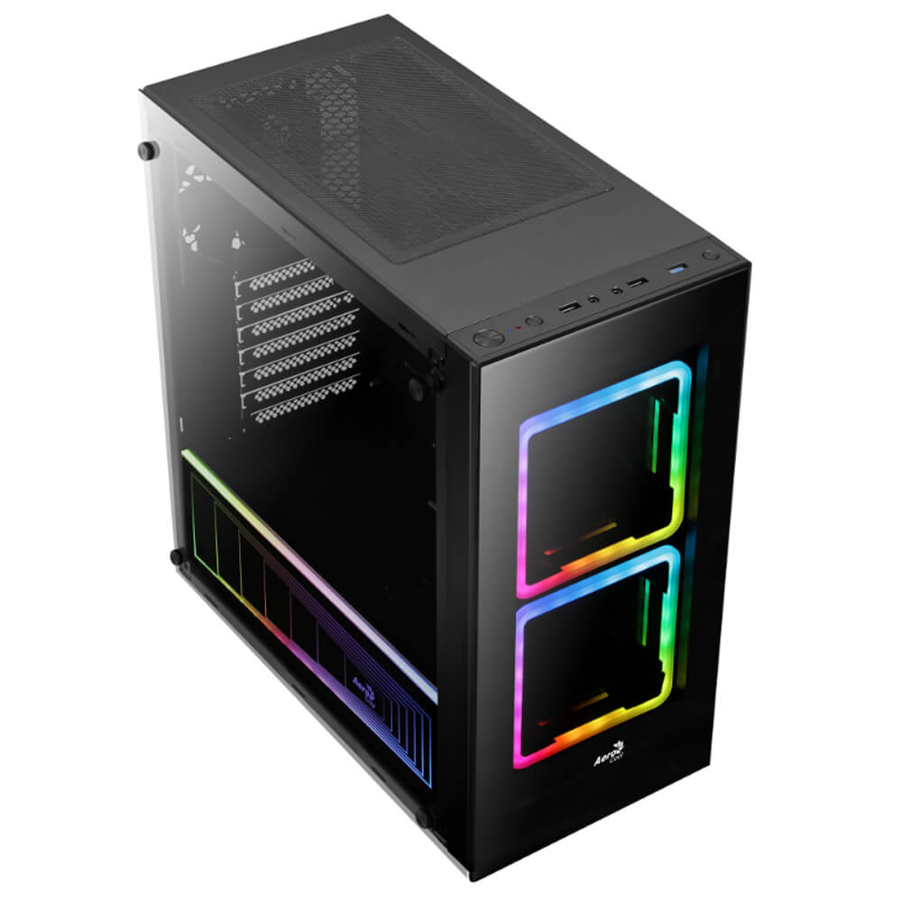 Gabinete Aerocool Tor RGB Negro Cristal Templado ATX USB 3 0