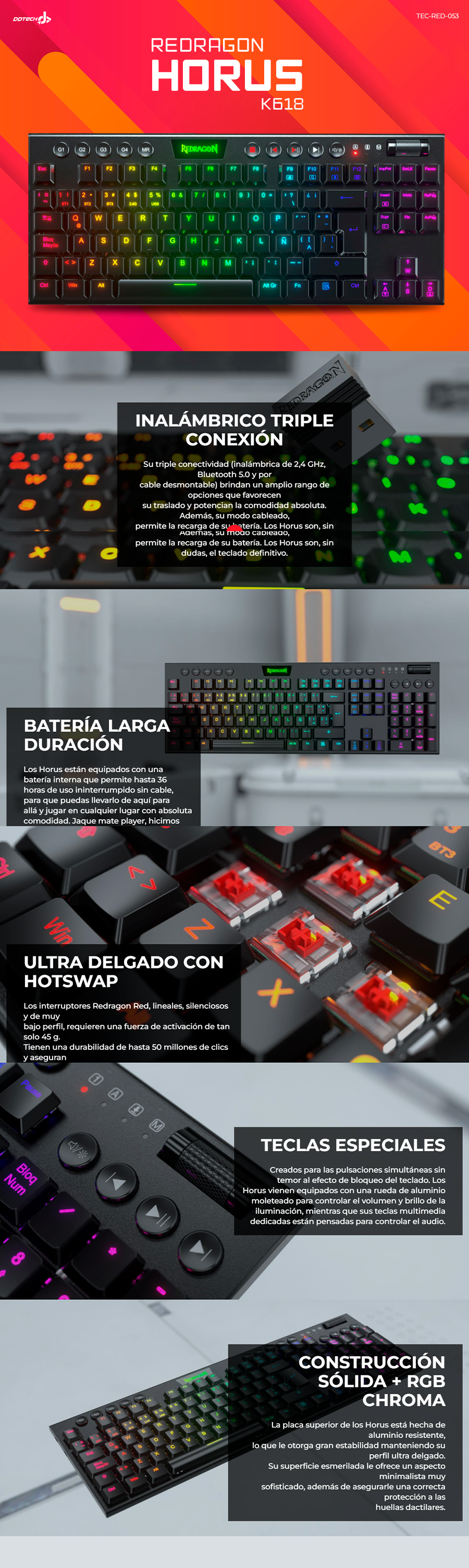 Teclado Gamer Mecanico Yaguaret Punisher Switch Outemu Blue / Alambrico /  Iluminación RGB / USB / KGPUNISHERYGT