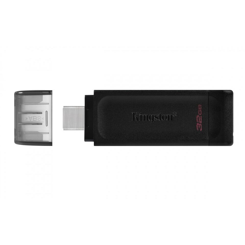Memoria USB Kingston DataTraveler 70 / 32GB / USB-C 3.2 / Negro / DT70/32GB