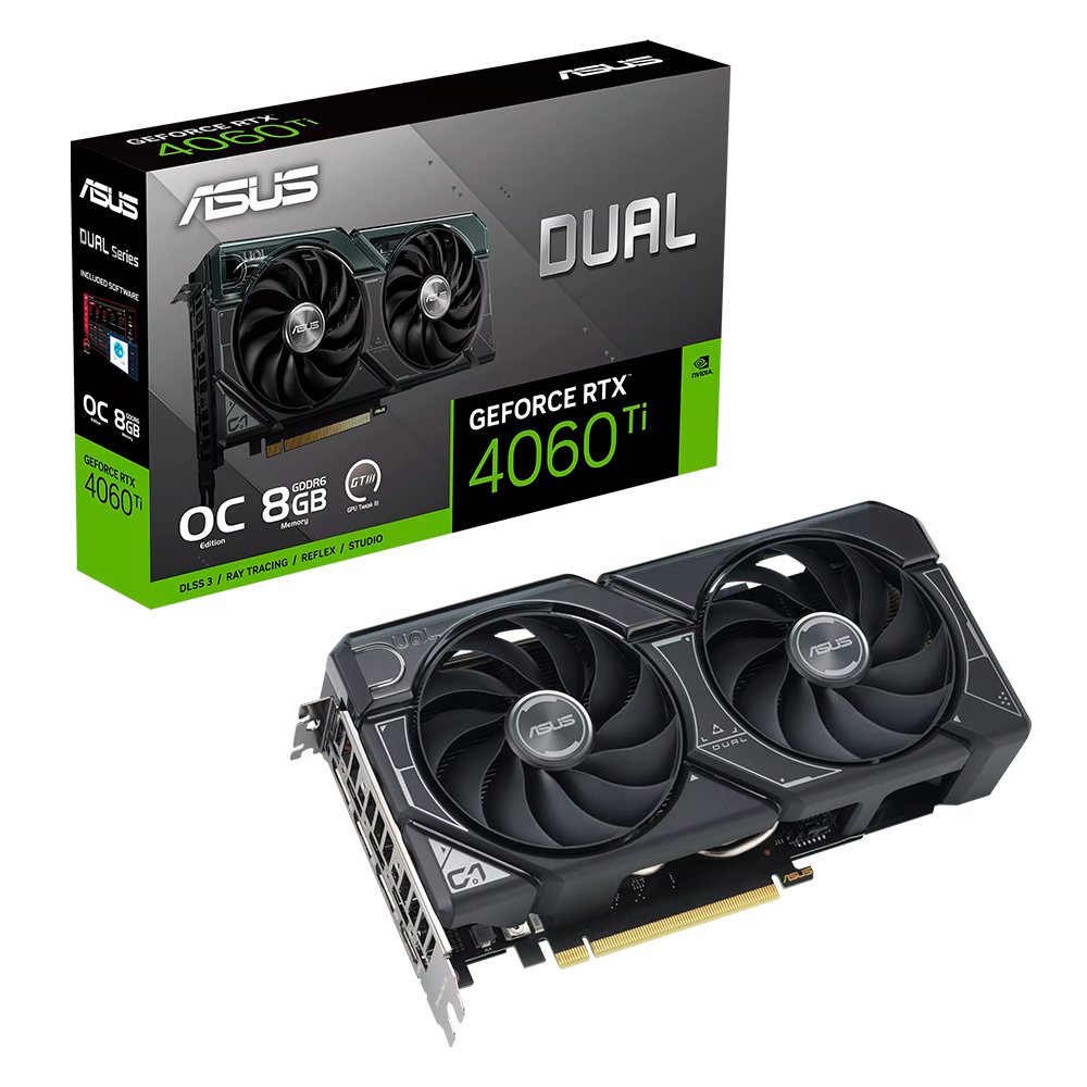 Tarjeta De Video GeForce RTX 4060 TI ASUS DUAL OC 8GB Doble 