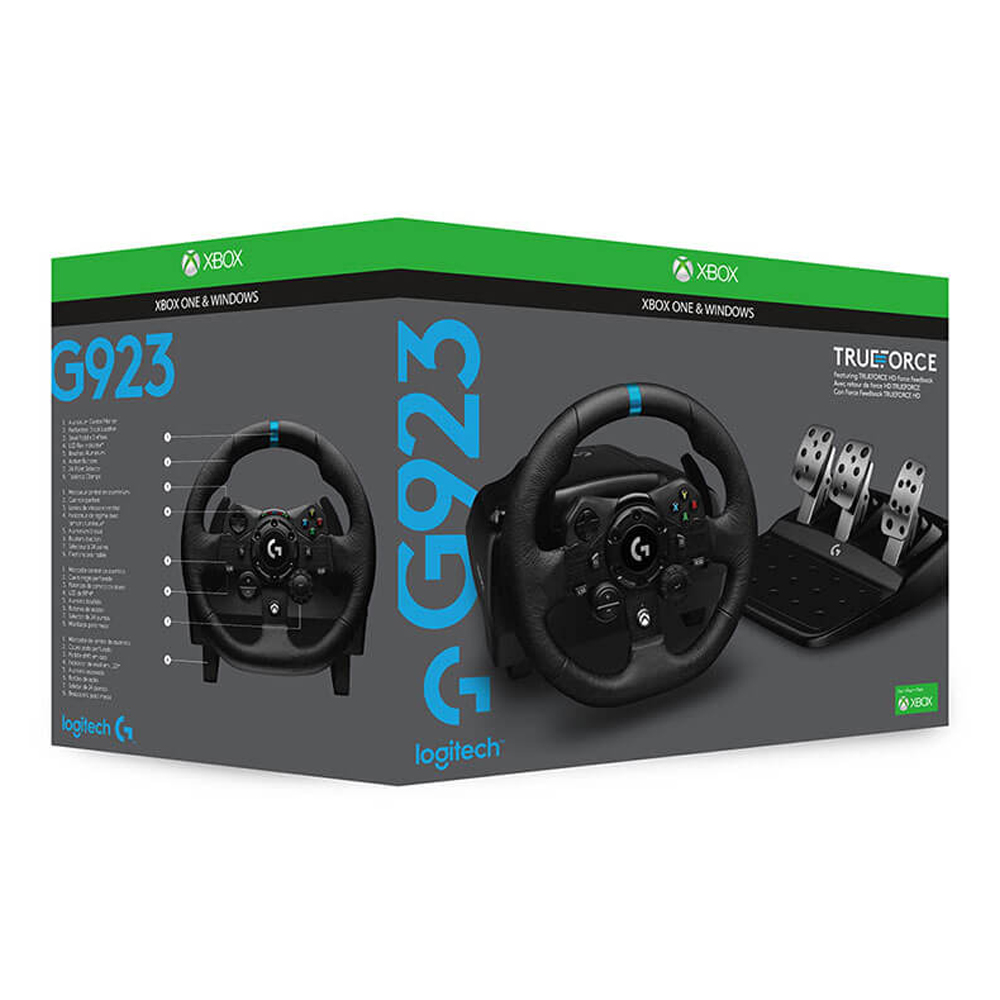 Logitech G 923 - Volante de carreras y pedales para Xbox XS, Xbox One y PC  con TRUEFORCE, hasta 1000 Hz de respuesta de fuerza, pedal sensible,  control de lanzamiento de, cual