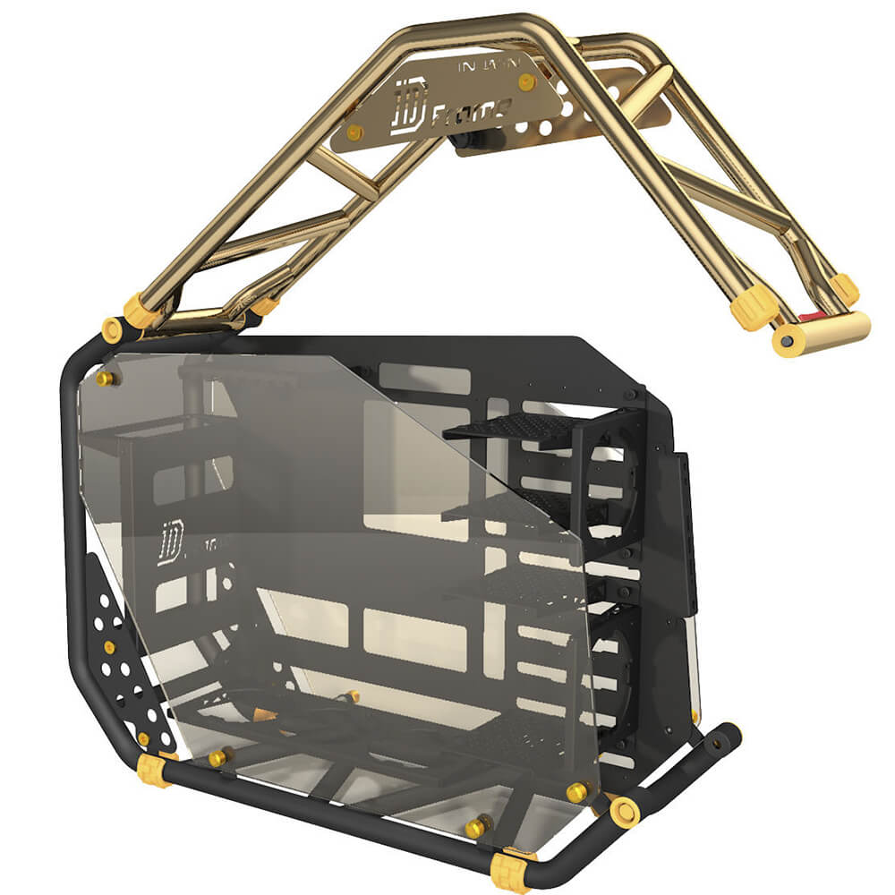 Gabinete In Win Edición 30th Aniversario D-Frame 2.0 Negro-Oro/ Cristal