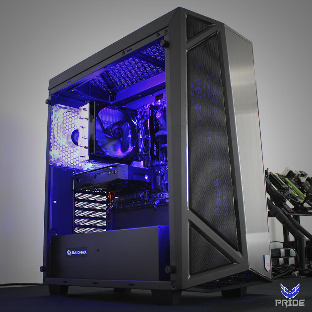 computadora gamer azul