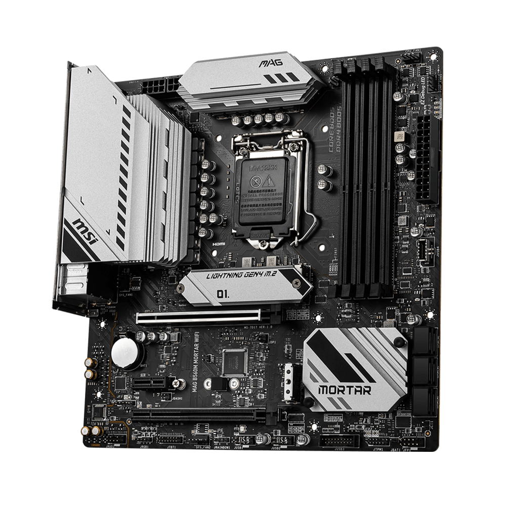 MSI MAG B560M MORTAR WIFI LGA 1200 Micro ATX Motherboard – Open Box, Intel B560