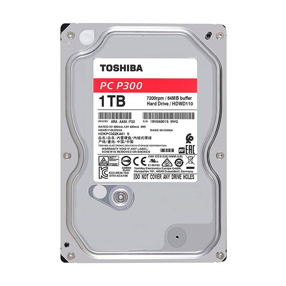 manejo Todos Derribar Disco Duro Interno Toshiba P300 / 1TB 3.5" SATA3 7200RPM / Nuevo /  HDWD110UZSVA | DD Tech