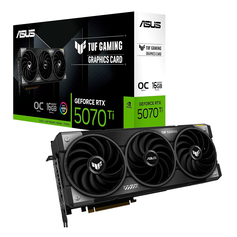 Tarjeta de Video ASUS TUF NVIDIA GeForce RTX 5070 Ti 16GB OC Edition / 16GB / 256-bit GDDR7 / PCI Express 5.0 / TUF-RTX5070TI-O16G-GAMING / Gratis juego DOOM DA/ LIQUIDACION