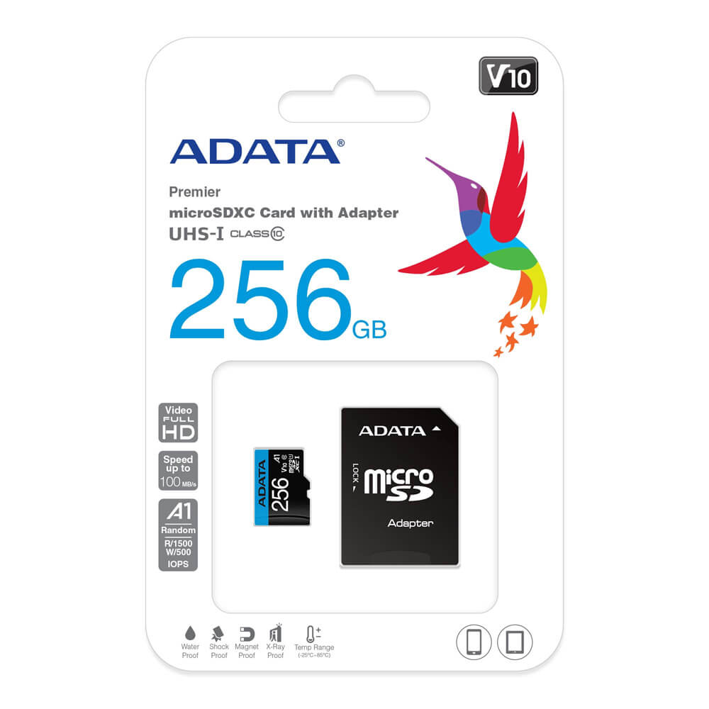 128 GB ADATA Premier microSDXC A1 UHS-1 CL10 Tarjeta de memoria con Adaptador SD 85MB/sec 