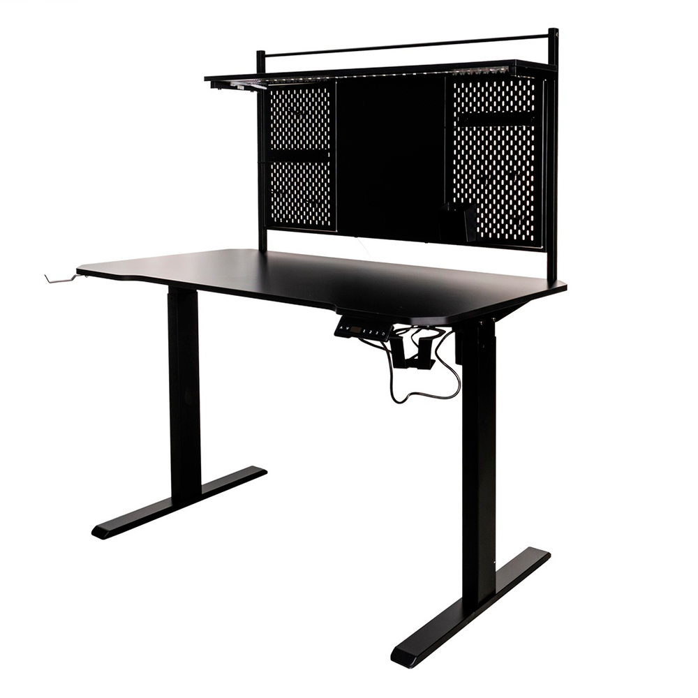 Escritorio Gamer NACEB NA-0647 / Eléctrico / Fibra de Carbono / Led con ...