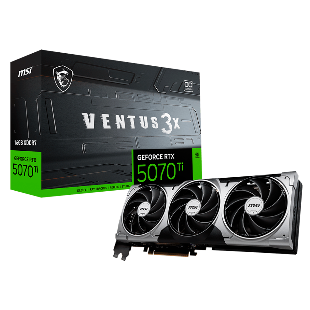 Tarjeta de Video MSI NVIDIA GeForce RTX 5070 Ti VENTUS 3X OC Edition / 16GB / 256-bit GDDR7 / PCI Express 5.0 / 912-V531-092 / Gratis juego DOOM DA