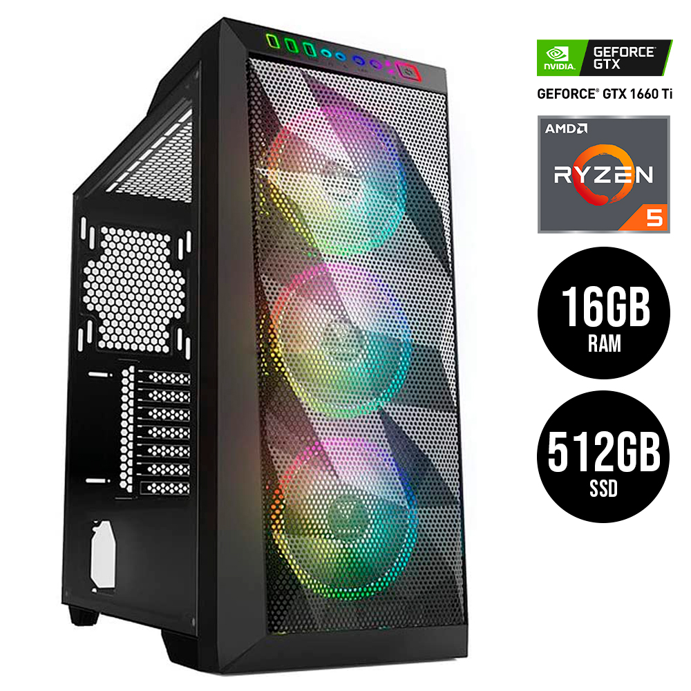 Pc Ryzen 5 3600 Gtx 1660 Ti Computadora Gamer / GeForce GTX 1660 Ti 6GB / AMD Ryzen R5 3600 / 16GB