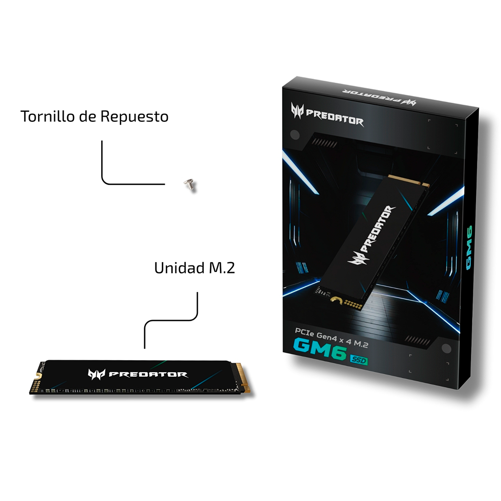 Unidad de Estado Sólido SSD Acer Predator GM6 NVMe / 2TB / M.2