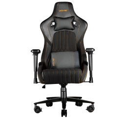Silla Deportiva Kultec Gaming GT Series / Vini-Piel Tricapa / Foam compuesto v3 / Vinil Diseño Fibra de Carbono / Negro - Naranja KLTG-40134