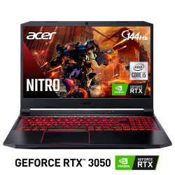 Laptop Gamer Acer Nitro 5 GeForce RTX 3050 GDDR6 4GB / i5-10300H / 8GB RAM DDR4 / 256GB SSD PCIe NVMe / 15.6 FHD 144Hz / Windows 10 Home / AN515-55-53E5