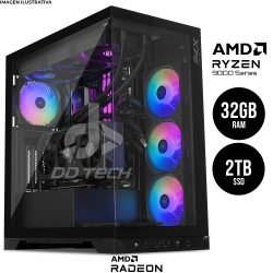 Computadora PRIDE GAMING LEOPARD / RADEON RX 9070 XT / AMD RYZEN 7 9700X / 32GB RAM / 2TB SSD M.2 NVMe / ENF. LIQ. 360MM / 850W 80+ GOLD / INCLUYE WIFI y BLUETOOTH