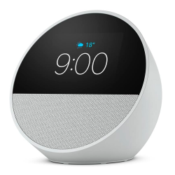 Amazon Echo Spot / Despertador inteligente con sonido vibrante y Alexa / Glacier White / BV84J9