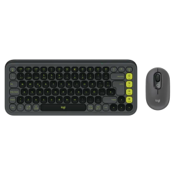 Kit de Teclado y Mouse Logitech POP Icon Combo / Inalámbrico / Bluetooth / Negro y Verde / 920-013052