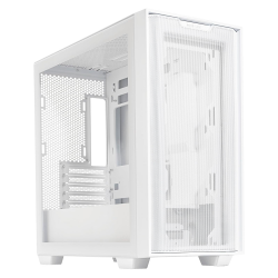 Gabinete ASUS A21 White / Micro-ATX / Back Connect Compatible / Malla de panel frontal / Cristal Templado / A21/WHT / BTF / PRE-FIN