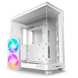 Bundle Gabinete NZXT H6 FLOW WHITE / Cristal Templado / Mini-ITX / Micro-ATX / ATX / USB 3.2 / USB 3.2 Gen.2 Tipo C / Sin Fuente / Blanco + Unidad de Ventilador monocasco NZXT F280 RGB Core White