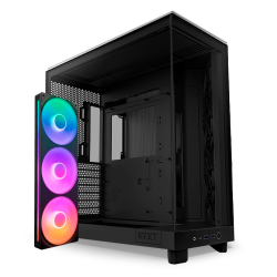 Bundle Gabinete NZXT H6 FLOW BLACK / Cristal Templado / Mini-ITX / Micro-ATX / ATX / USB 3.2 / USB 3.2 Gen.2 Tipo C / Sin Fuente / Negro + Unidad de Ventilador monocasco