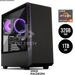 Computadora PRIDE GAMING GOAT V6 / AMD Radeon RX 9060 XT / AMD RYZEN 5 5500 / 32GB RAM / 1TB M.2 / 650W 80+ BRONZE / INCLUYE WIFI Y BT