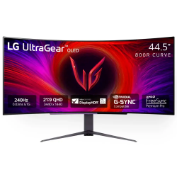 Monitor Gamer Curvo LG 45GS96QB-B OLED 45 / 3440x1440 / Ultra Wide Quad HD / G-Sync/FreeSync / 240Hz / HDMI/DisplayPort / Bocinas Integradas / Negro / 45GS96QB-B/ SEMANA GAMER