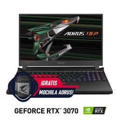 Laptop Gamer Aorus GeForce RTX 3070 GDDR6 8GB / INTEL CORE i7-10870H / 32GB RAM DDR4 / 512GB PCIe SSD / 15.6 FHD  X-Rite Delta E &lt;1 240Hz / Windows 10 Home / 15P XC8LA2430SH
