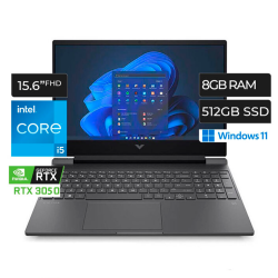 Laptop Gamer HP Victus 15-FA0033DX / NVIDIA GeForce RTX 3050 / Intel Core i5-12450H / 15.6 / 1920x1080 Full HD / 8GB / 512GB SSD / Windows 11 Home / Inglés / 15-FA0033DX