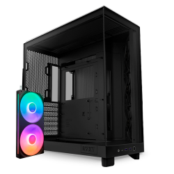 Bundle Gabinete NZXT H6 FLOW BLACK / Cristal Templado / Mini-ITX / Micro-ATX / ATX / USB 3.2 / USB 3.2 Gen.2 Tipo C / Sin Fuente / Blanco + Unidad de Ventilador monocasco NZXT F280 RGB Core Black