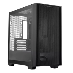 Gabinete ASUS A21 Black / Micro-ATX / Back Connect Compatible / Malla de panel frontal / Cristal Templado / A21/BLK / BTF